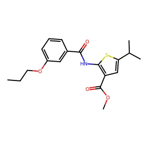 Methyl 5-propan-2-yl-2-[(3-propoxybenzoyl)amino]thiophene-3-carboxylate structure