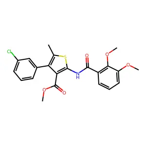 methyl 4-(3-chlorophenyl)-2-[(2,3-dimethoxybenzoyl)amino]-5-methylthiophene-3-carboxylate structure