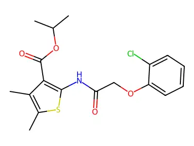 propan-2-yl 2-[[2-(2-chlorophenoxy)acetyl]amino]-4,5-dimethylthiophene-3-carboxylate structure