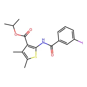 Isopropyl 2-[(3-iodobenzoyl)amino]-4,5-dimethyl-3-thiophenecarboxylate structure