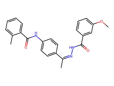 N-[4-[(Z)-N-[(3-methoxybenzoyl)amino]-C-methylcarbonimidoyl]phenyl]-2-methylbenzamide structure