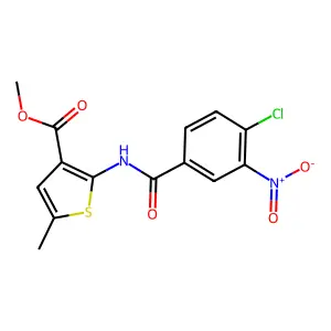 Methyl 2-[(4-chloro-3-nitrobenzoyl)amino]-5-methylthiophene-3-carboxylate structure