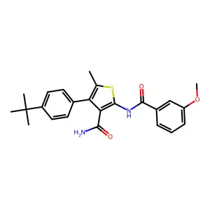 4-(4-tert-butylphenyl)-2-[(3-methoxybenzoyl)amino]-5-methylthiophene-3-carboxamide structure