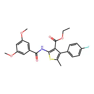 ethyl 2-[(3,5-dimethoxybenzoyl)amino]-4-(4-fluorophenyl)-5-methylthiophene-3-carboxylate structure