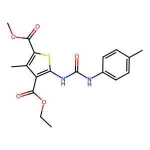 4-ethyl 2-methyl 3-methyl-5-[(4-toluidinocarbonyl)amino]-2,4-thiophenedicarboxylate structure
