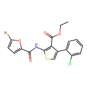 Ethyl 2-[(5-bromo-2-furoyl)amino]-4-(2-chlorophenyl)-3-thiophenecarboxylate structure