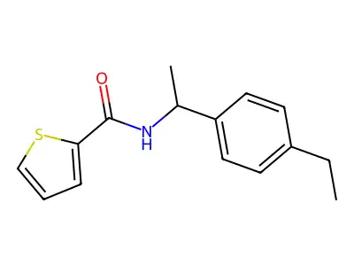 N-[1-(4-ethylphenyl)ethyl]thiophene-2-carboxamide structure