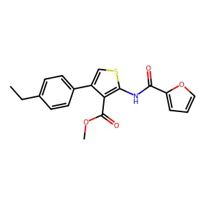 Methyl 4-(4-ethylphenyl)-2-(2-furoylamino)thiophene-3-carboxylate structure