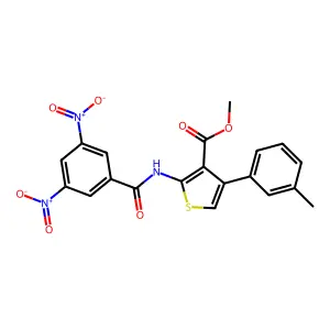 Methyl 2-({3,5-bisnitrobenzoyl}amino)-4-(3-methylphenyl)thiophene-3-carboxylate structure