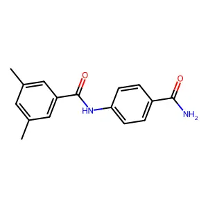 N-(4-carbamoylphenyl)-3,5-dimethylbenzamide structure