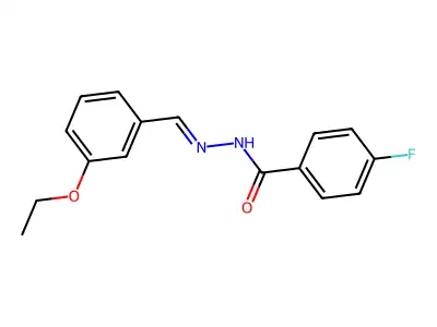 N-[(3-ethoxyphenyl)methylideneamino]-4-fluorobenzamide structure