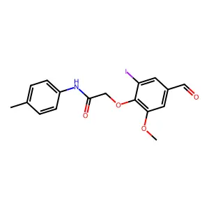 2-(4-formyl-2-iodo-6-methoxyphenoxy)-N-(4-methylphenyl)acetamide structure