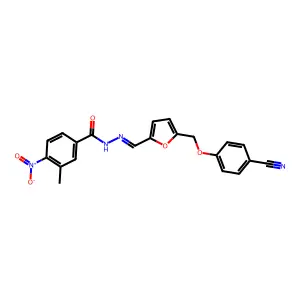 3-Methyl-4-nitrobenzoic acid 2-[[5-[(4-cyanophenoxy)methyl]-2-furanyl]methylene]hydrazide structure