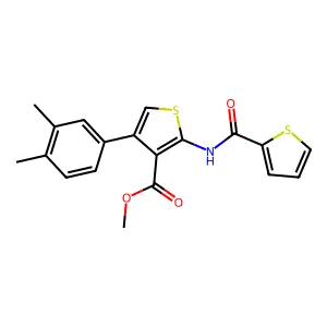 methyl 4-(3,4-dimethylphenyl)-2-(thiophene-2-carbonylamino)thiophene-3-carboxylate structure