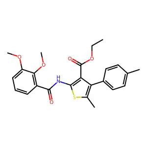 ethyl 2-[(2,3-dimethoxybenzoyl)amino]-5-methyl-4-(4-methylphenyl)-3-thiophenecarboxylate structure