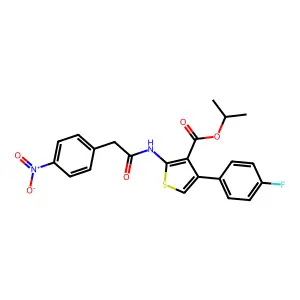 isopropyl 4-(4-fluorophenyl)-2-[({4-nitrophenyl}acetyl)amino]thiophene-3-carboxylate structure