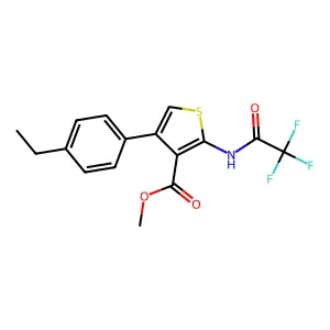 Methyl 4-(4-ethylphenyl)-2-[(trifluoroacetyl)amino]thiophene-3-carboxylate structure
