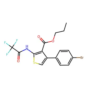 Propyl 4-(4-bromophenyl)-2-[(trifluoroacetyl)amino]-3-thiophenecarboxylate structure