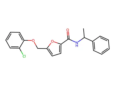 5-[(2-chlorophenoxy)methyl]-N-(1-phenylethyl)furan-2-carboxamide structure