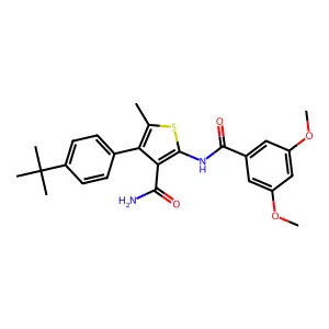 4-(4-tert-butylphenyl)-2-[(3,5-dimethoxybenzoyl)amino]-5-methylthiophene-3-carboxamide structure