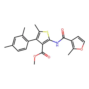 methyl 4-(2,4-dimethylphenyl)-5-methyl-2-[(2-methylfuran-3-carbonyl)amino]thiophene-3-carboxylate structure