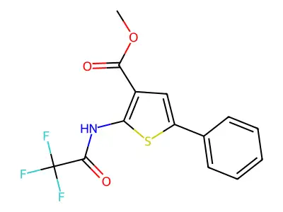 Methyl 5-phenyl-2-[(2,2,2-trifluoroacetyl)amino]thiophene-3-carboxylate structure