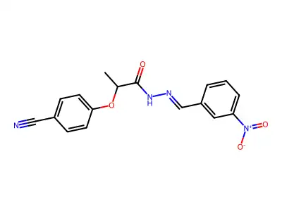 2-(4-cyanophenoxy)-N-[(3-nitrophenyl)methylideneamino]propanamide structure