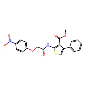 Methyl 2-[({4-nitrophenoxy}acetyl)amino]-4-phenylthiophene-3-carboxylate structure