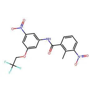 2-methyl-3-nitro-N-[3-nitro-5-(2,2,2-trifluoroethoxy)phenyl]benzamide structure
