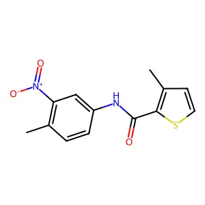3-methyl-N-(4-methyl-3-nitrophenyl)thiophene-2-carboxamide structure