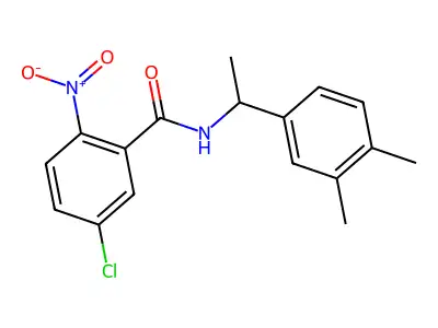 5-chloro-N-[1-(3,4-dimethylphenyl)ethyl]-2-nitrobenzamide structure