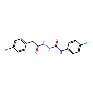 2-[(4-bromophenyl)acetyl]-N-(4-chlorophenyl)hydrazinecarboxamide structure