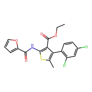 Ethyl 4-(2,4-dichlorophenyl)-2-(2-furoylamino)-5-methylthiophene-3-carboxylate structure