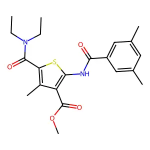 methyl 5-(diethylcarbamoyl)-2-[(3,5-dimethylbenzoyl)amino]-4-methylthiophene-3-carboxylate structure