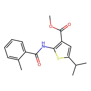 Methyl 2-[(2-methylbenzoyl)amino]-5-propan-2-yl-thiophene-3-carboxylate structure