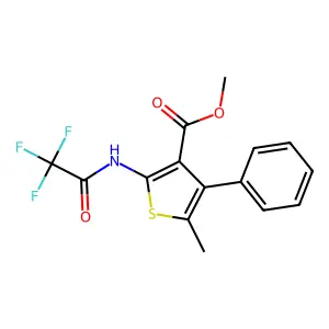 Methyl 5-methyl-4-phenyl-2-[(trifluoroacetyl)amino]-3-thiophenecarboxylate structure
