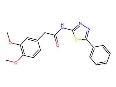 2-(3,4-dimethoxyphenyl)-N-(5-phenyl-1,3,4-thiadiazol-2-yl)acetamide structure