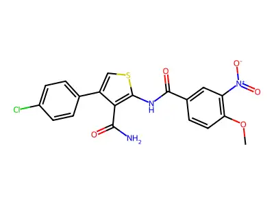 4-(4-Chlorophenyl)-2-[(4-methoxy-3-nitrobenzoyl)amino]thiophene-3-carboxamide structure