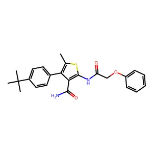4-(4-Tert-butylphenyl)-5-methyl-2-[(phenoxyacetyl)amino]thiophene-3-carboxamide structure