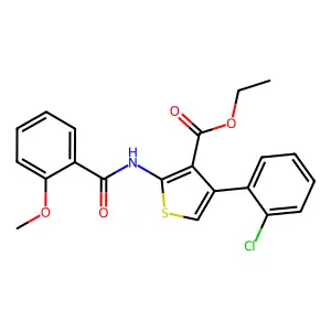 Ethyl 4-(2-chlorophenyl)-2-[(2-methoxybenzoyl)amino]thiophene-3-carboxylate structure