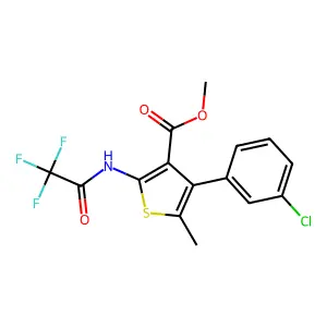 methyl 4-(3-chlorophenyl)-5-methyl-2-[(2,2,2-trifluoroacetyl)amino]thiophene-3-carboxylate structure