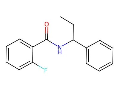 2-fluoro-N-(1-phenylpropyl)benzamide structure