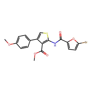 methyl 2-[(5-bromofuran-2-carbonyl)amino]-4-(4-methoxyphenyl)thiophene-3-carboxylate structure