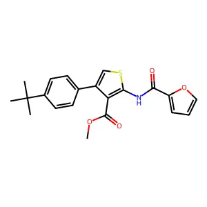 Methyl 4-(4-tert-butylphenyl)-2-(2-furoylamino)thiophene-3-carboxylate structure