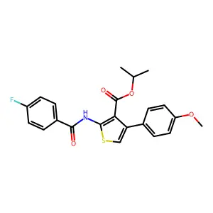 Isopropyl 2-[(4-fluorobenzoyl)amino]-4-(4-methoxyphenyl)-3-thiophenecarboxylate structure