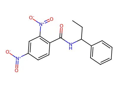2,4-dinitro-N-(1-phenylpropyl)benzamide structure