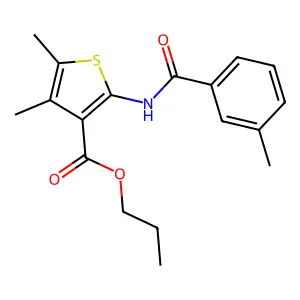 Propyl 4,5-dimethyl-2-[(3-methylbenzoyl)amino]thiophene-3-carboxylate structure