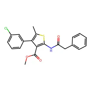 methyl 4-(3-chlorophenyl)-5-methyl-2-[(phenylacetyl)amino]thiophene-3-carboxylate structure