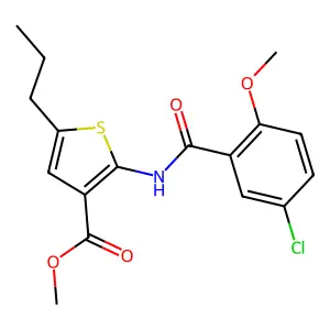 Methyl 2-[(5-chloro-2-methoxybenzoyl)amino]-5-propylthiophene-3-carboxylate structure