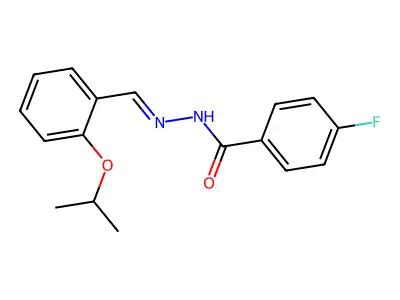 4-fluoro-N-[(2-propan-2-yloxyphenyl)methylideneamino]benzamide structure